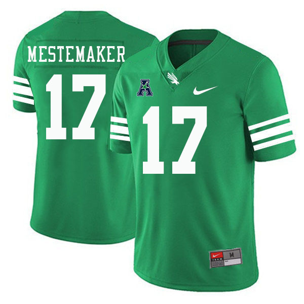 #17 Drew Mestemaker North Texas Mean Green College Football Jerseys Stitched-Green